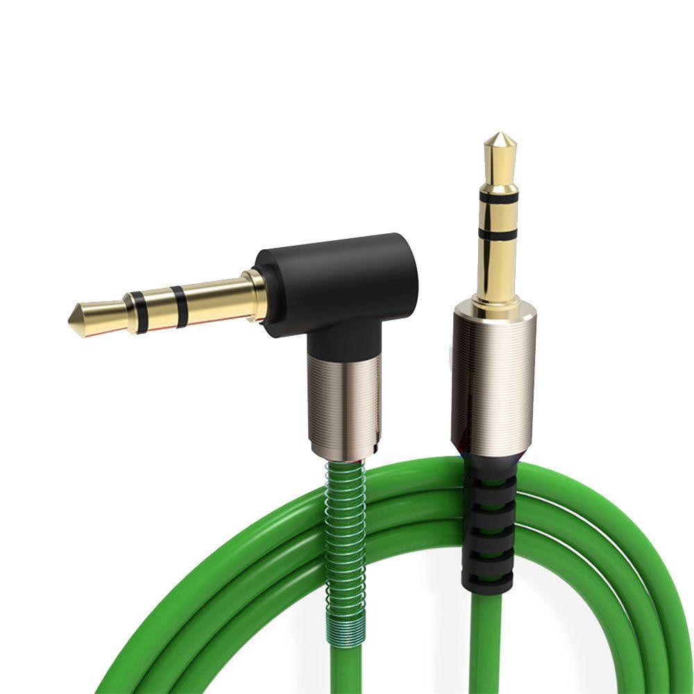 

Профессиональный стерео автомобильный динамик 90 градусов 3,5 мм аудиокабель папа-папа прямой угол Aux-кабель зелёный