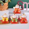Solar Automatic Waving Lucky Cat Vivid and Lovely Home Desktop Ornament for Women Men Home Office Decor