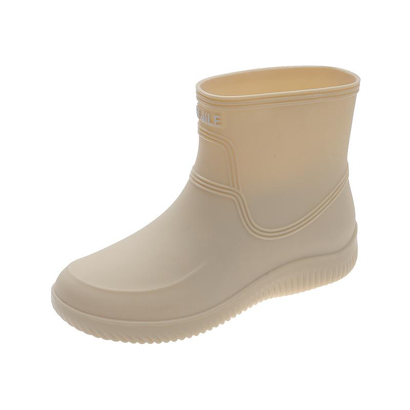 New rain shoes women's fashion models wear water shoes outside work adult warm women's rubber shoes overshoes short rain boots