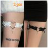 Gothic Lace Garter Belt Heart Bowknot Cross Bells Lolita Garters Elastic Choker Leg Ring Strap Cosplay Lingerie Harness 1/2 Pc