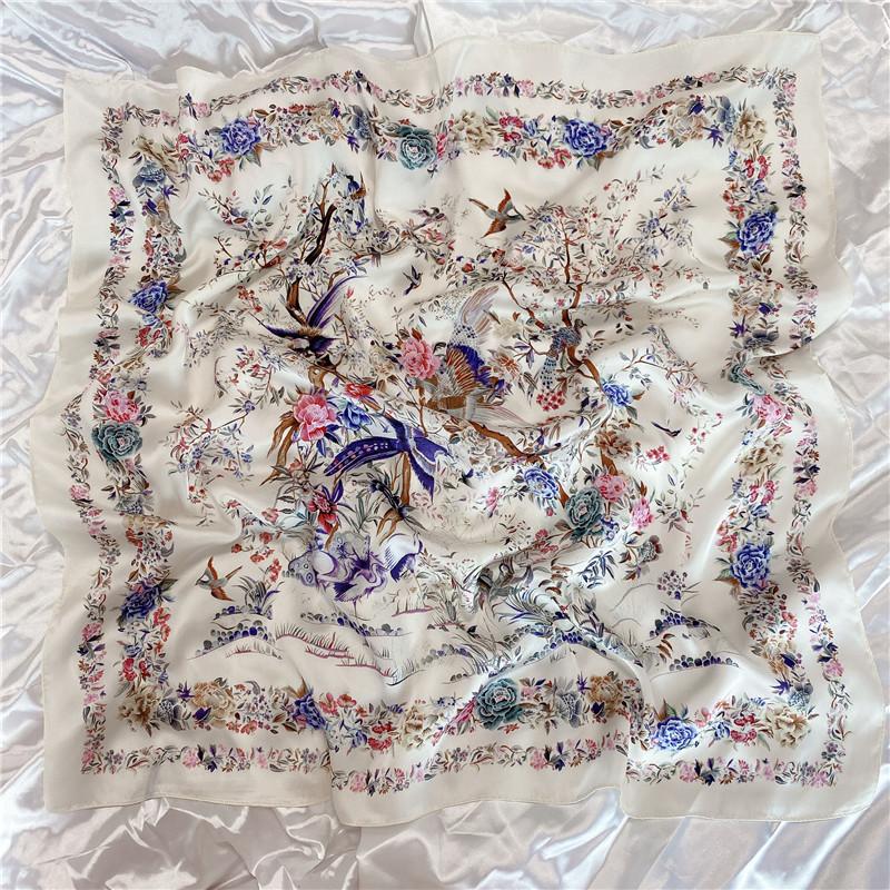 Luxury Desig Cashew Print Square Scarf Women’s Summer Breathable Silk Bandanna Luxury Female Neckerchief Fashion Hijab Gift 70cm