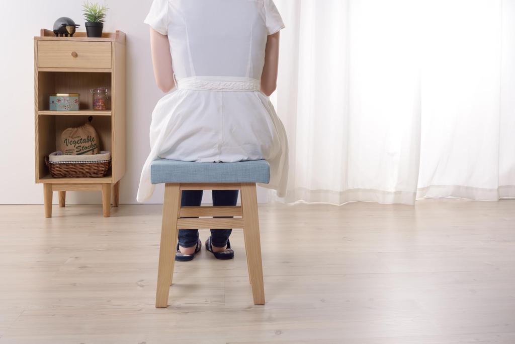 AZUMAYA Vanbi Stool, Light Blue (CL-785CWB)