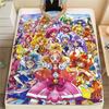 Pretty Cure Main Characters pattern Flannel Blanket, High quality Comfortable for All Seasons, Home Decor, Warmth and Comfort, Perfect for Gifts.