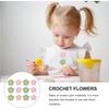 12Pcs Brooch Hairpin Floral Sewing Accessories Crocheted Puff Flowers DIY Decoration Clothing Bags Skirts Crafts