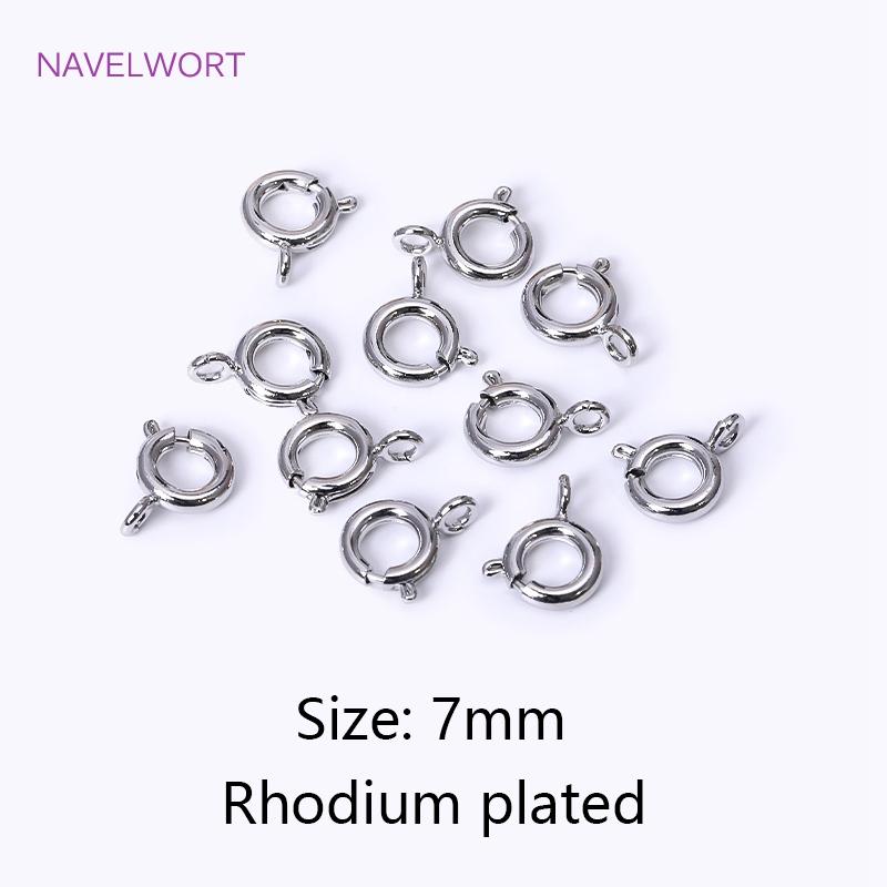 Brass 5/5.5/6/7mm 18K Gold Plated Round Claw Spring Clasp For Bracelet,Clasp For Jewelry Making,DIY Jewelry  Material Wholesale