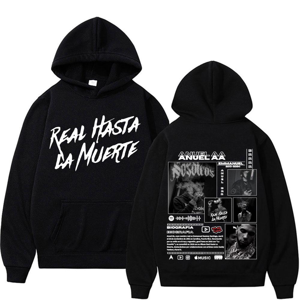 Rapper Anuel AA Real Hasta La Muerte Hoodies Men Women Hip Hop Retro Style Sweatshirt Pullover Harajuku Fashion Oversized Hooded