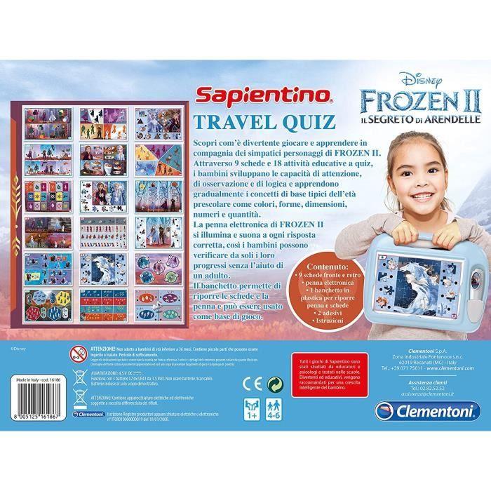 Jeu de voyage la reine des neiges 2 - clementoni - 16186 - quizz interactif pour enfants