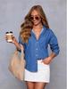Denim Long Sleeve Casual Lapel Women's Shirt 2026 European & American Style