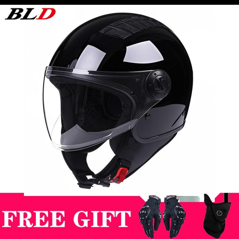 Lightweight Retro Cruiser Motorcycle Helmet Men Women Full Face DOT Approved Vintage Style