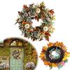 Autumn Maples Leaf Pumpkin Pine Cone Berry Wreath 35cm Fall Wreaths for Front Door for Thanksgiving Farmhouse Fall Decorations