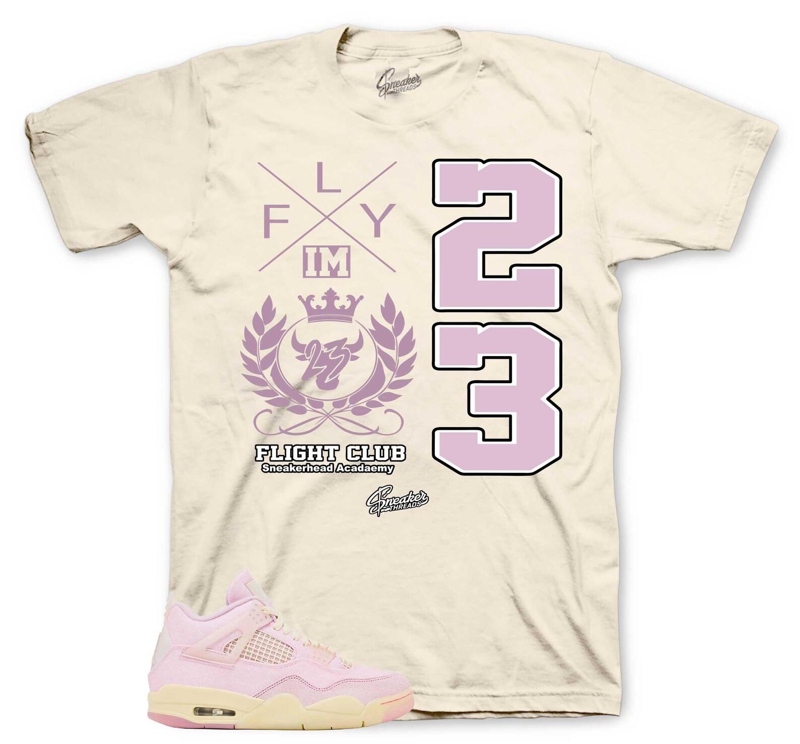 T-Shirt To Match Retro 4 Iced Carmine AJ4 - Crest Sneaker Tees L