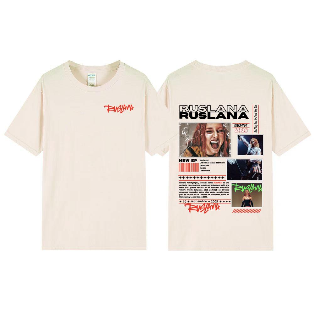 Singer Ruslana Album Tour 2025 Merch T Shirts Men Women's Clothing Fashion Aesthetic Gothic T-shirt Hip Hop Casual Cotton TShirt