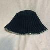 [USED] LECYTO TXT KNIT BUCKET HAT BLACK