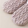 Knitted Twist Winter Floor Socks Coral Fleece Sleeping Socks Simple Thicken Plush Socks  Girls