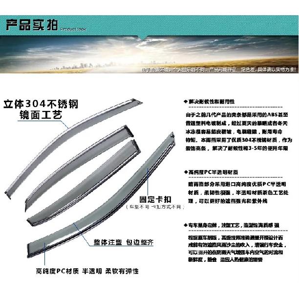 1 Set Stainless Steel Rain Visors for JAC Ruifeng S3 S2 S4 S5 S7 R3 Shuailling T6 T8 Heyue A30