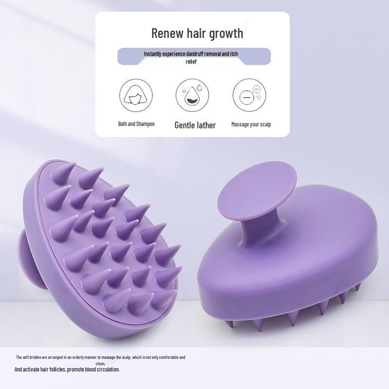 Soft Gel Scalp Massage Shampoo Brush for Detangling, Smoothing, and Head Cleaning