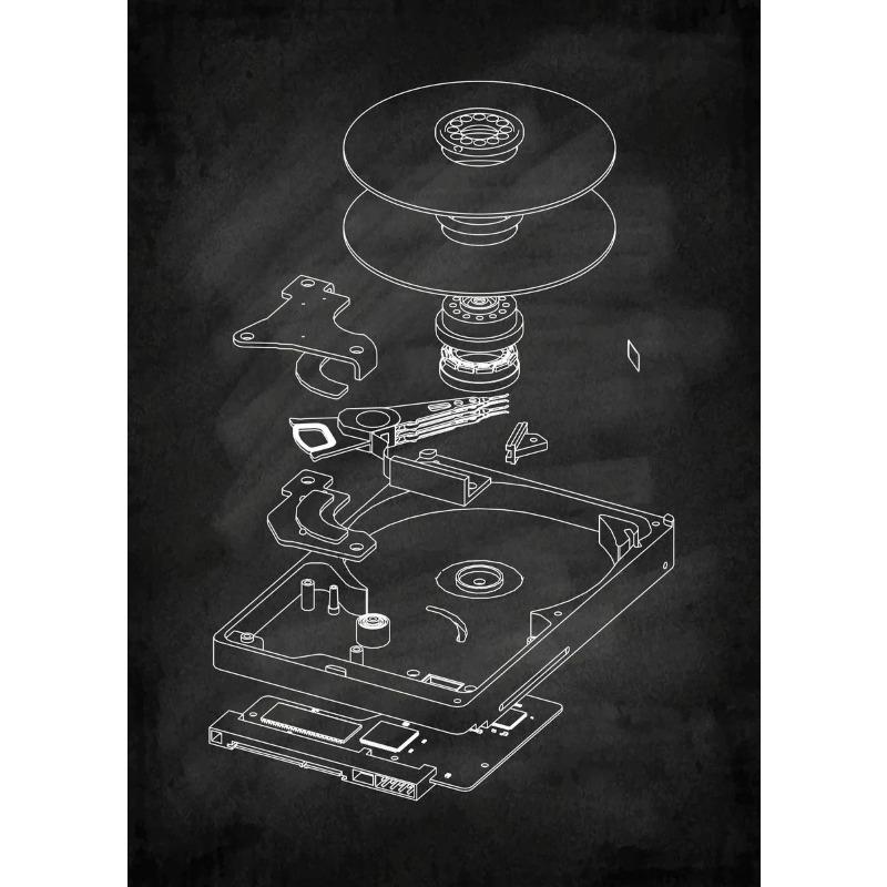 Initial Iphone Blueprint Poster Canvas Printing IPhone in 2007 Blueprint Wall Art Decor Modern Communication Store Home Wall Art