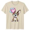 Cucciolo Con Palloncini a Forma di Cuore Cani T-shirt Unisex Unisexs Tee Grafica Unisex Top