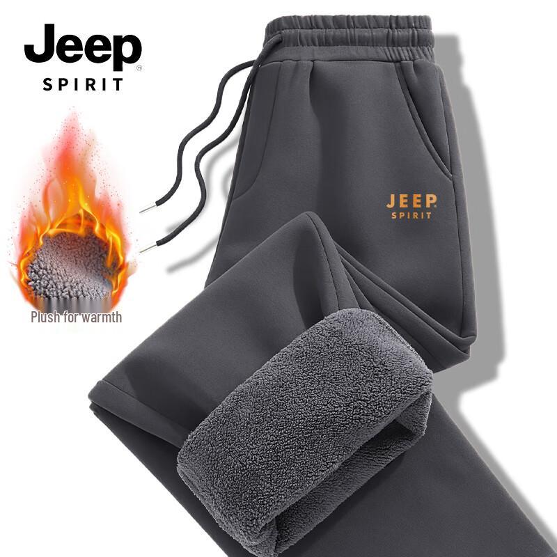 JEEP SPIRIT Men s Winter Warm Wide-Leg Casual Pants 2XL