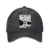 Funny Cat UFO Vintage Black White Wall Art Washed Baseball Cap Outdoor For Womens Unisex FeUnisex