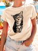 Funny Cat Meme Print Tshirt Girl Casual Short Sleeve O Neck Top Graphic Summer Female Clothing Unisex Summer T Shirt