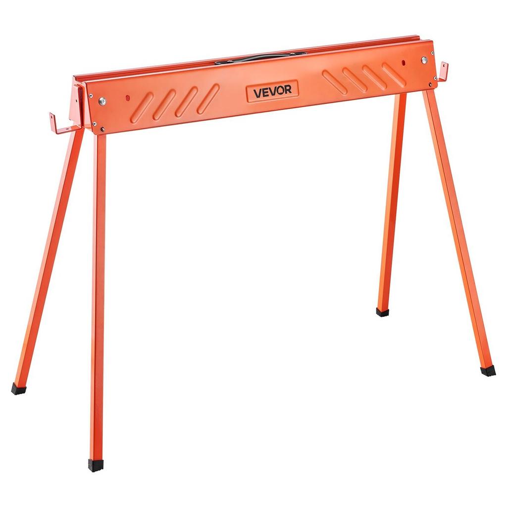 Saw Horses, 2 Pack Folding Work Horses, 299.4 Kg Load Capacity Sawhorse with Heavy Duty Legs, All-Metal Portable Saw Horse with Non-Slip Foot Pads,