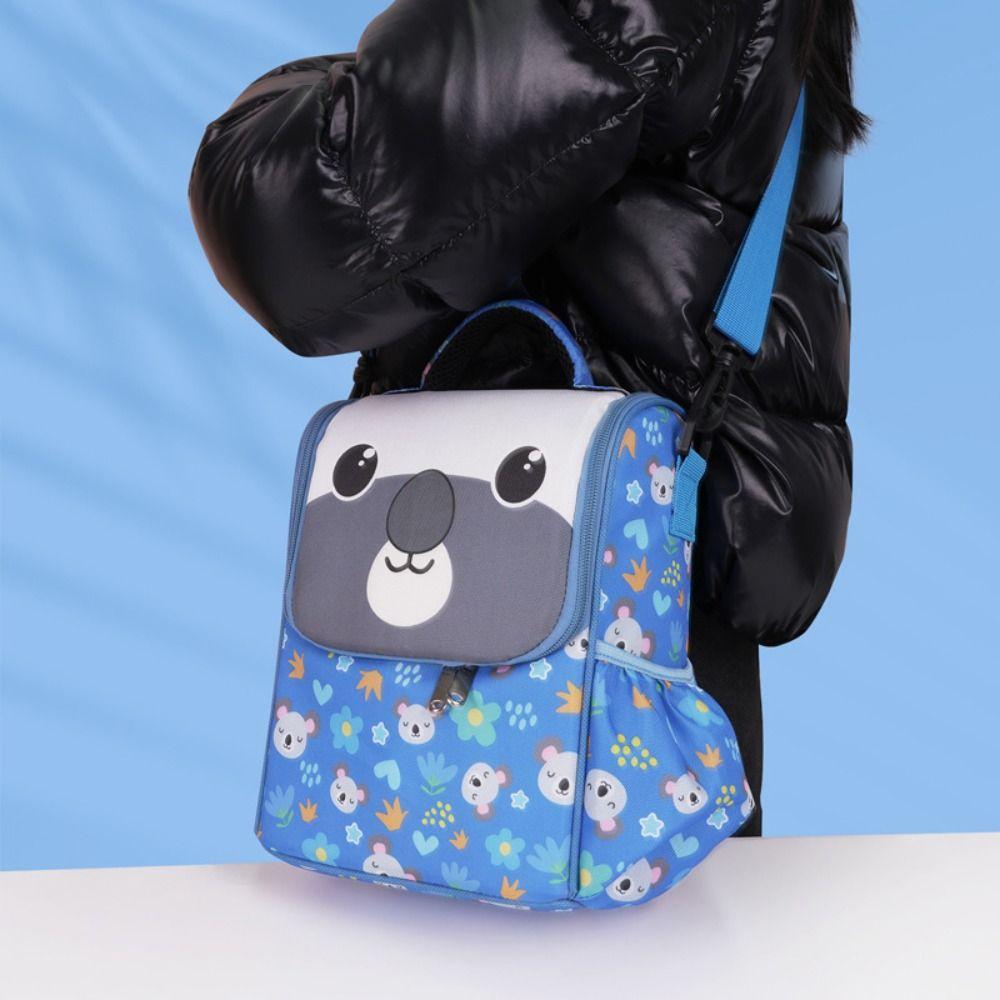 Oxford Cloth Cartoon Lunch Bag Coffee Pink Black Blue Aluminum Foil Lining Thickened Thermal Insulation Bag Cartoon Pattern