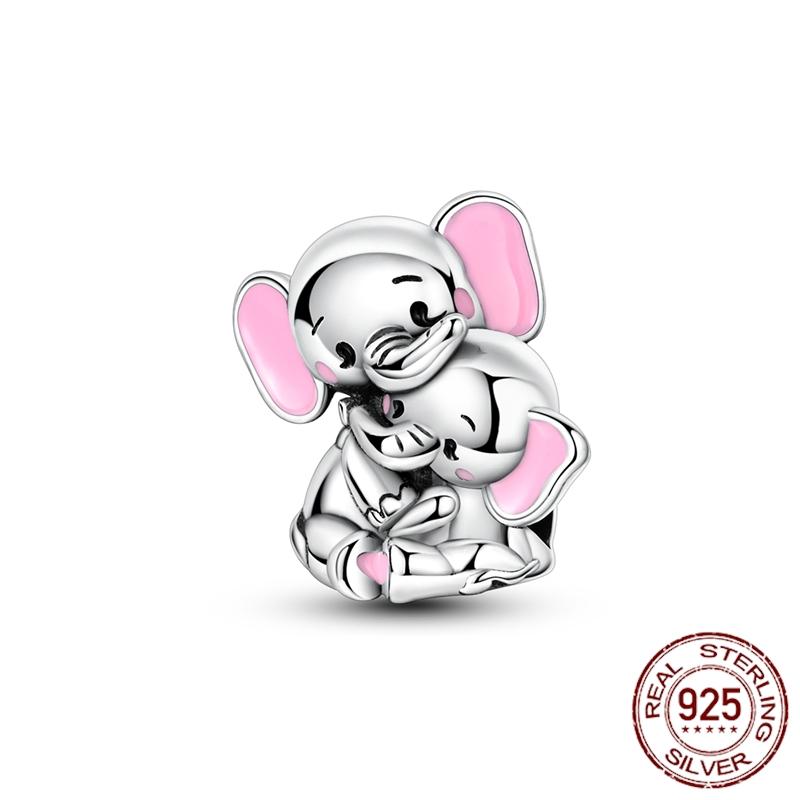 Copper Elephant Gathering Panda Pendant Charms Beads Fitoriginal Bracelet Diy Birthday Jewelry Gifts For Women
