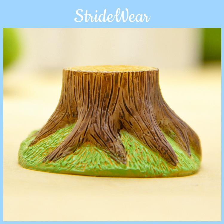 Cartoon Stump Tree Green Grassland Mini Model Decoration For Micro Scenery Props