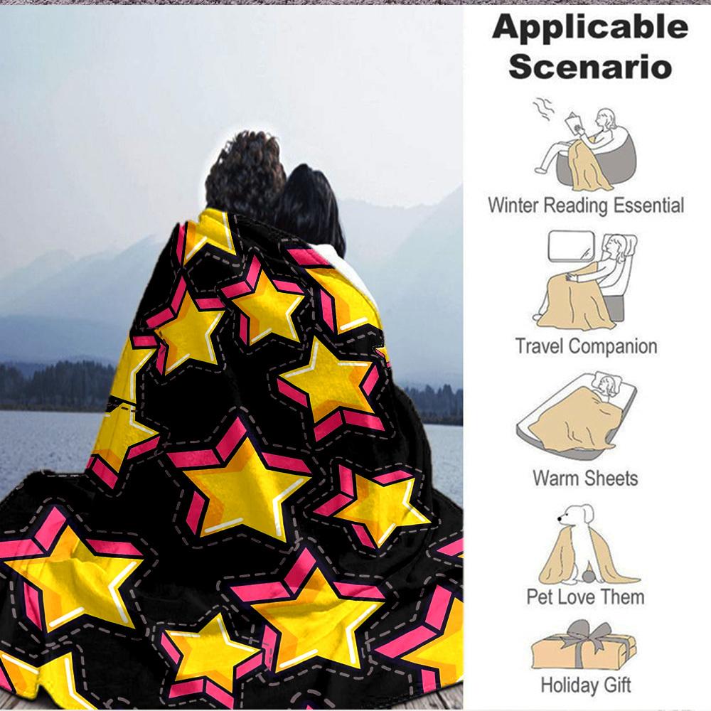 1pc Star Pattern Blanket Warm, Cozy, And Soft, Suitable for Sofas, Beds, Cars, And Office Use.Perfect for Camping And Travel, Making It a Great Gift f