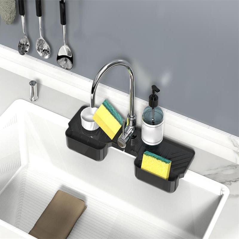 Kitchen Sink Splash Guards Drying Rack and Soap Holder Kitchen Sink Supply Faucet Splash Mats,Bathroom