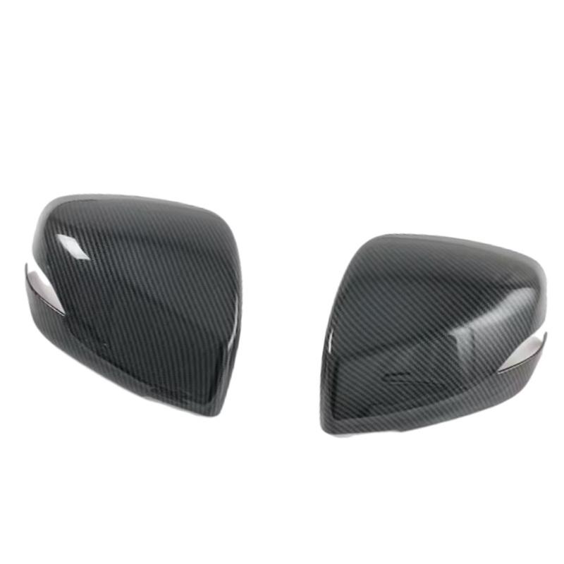 2PCS Rearview Mirror Cover Side Wing Rear View Mirror Case Trim for Subaru Outback - Chrome/Carbon Fiber Black ABS