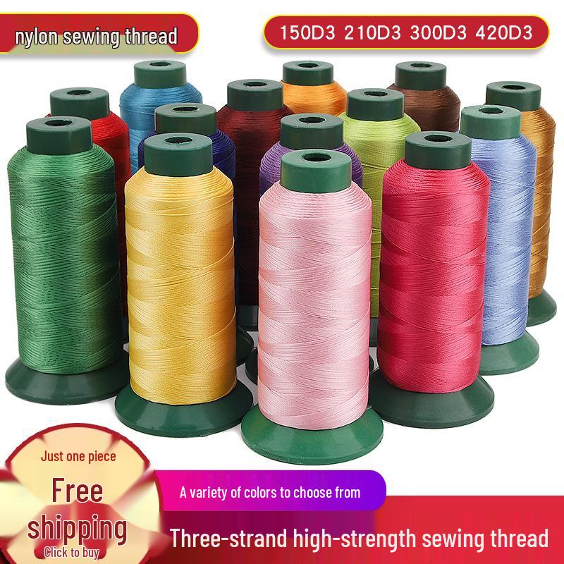 Sewing Machine & Handcraft Thread: High-Strength Mercerized Nylon for Upholstery, Leather, and Jeans