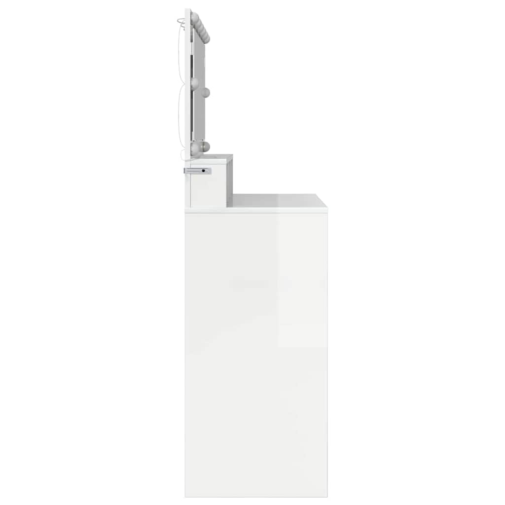 Bedroom Vanity Tables High Gloss White 80 x 39.6 x 135 cm