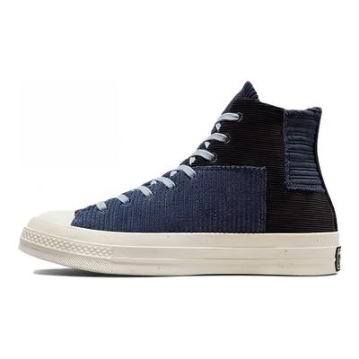 Beyond Retro X Chuck 70 High Upcycled Corduroy Unisex Sneakers Black Navy Egret A03081C