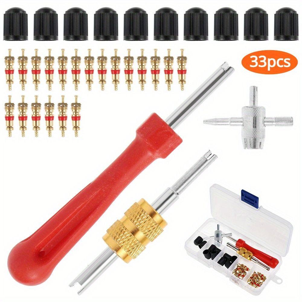 33Pcs Multi Function Tire Repair Tool Kit Universal Valve Core Remover Tool  Motorcycles