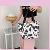 Trendy Cow Pattern Tote Bag For Women Soft Stylish Snack Organizer For Everyday Use