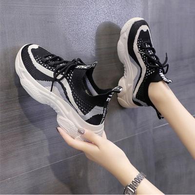 Trendy Versatile Women's Shoes 2024 New Spring and Autumn Season Mesh Breathable Thick Sole Sports Running Shoes Zapatos Mujer