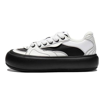 Li Ning Πλατφόρμα με Φουσκώματα Ευέλικτα Άνετα Απλά Απορρόφηση Κραδασμών Χαμηλού Προφίλ Παπούτσια Skate Γυναικεία Αθλητικά Παπούτσια Λευκό Μαύρο AZGU012-2