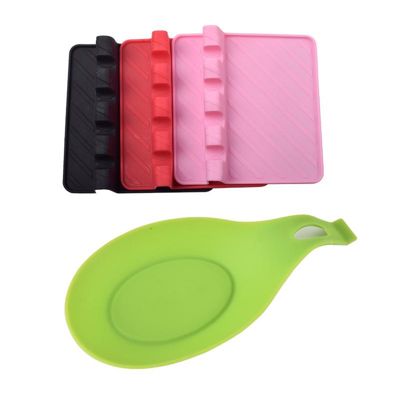 Thickened Silicone Spoon Rest: High-Temperature Resistant Cooking Utensil Holder and Seasoning Dish.