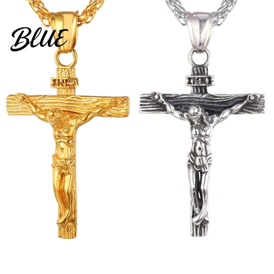Women Necklace Jesus Pendant Men Cuban Chain Retro Stylish Religious