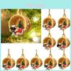 Cute Cartoon Acrylic Flat Dog Cup Holiday Ornament For Car Interior Decoration