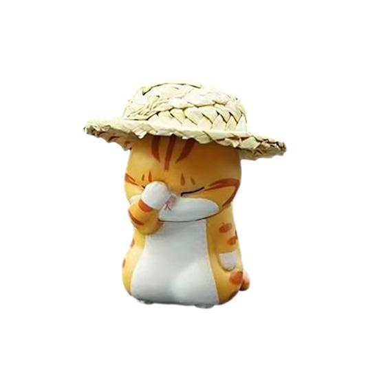 Mini Cat Figurines Car Dashboard Decoration Cute Cat Car Interior Accessories for Home Office Desk Automotive Decor