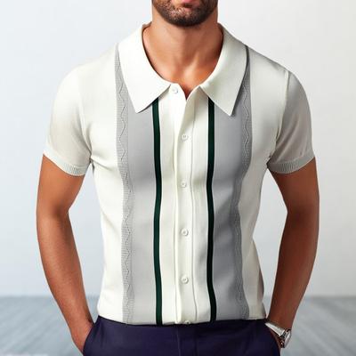 Polo para hombre de algodón puro con hombros caídos, corte holgado de alta calidad para fitness, versátil para el ejercicio diario, manga corta, informal.
