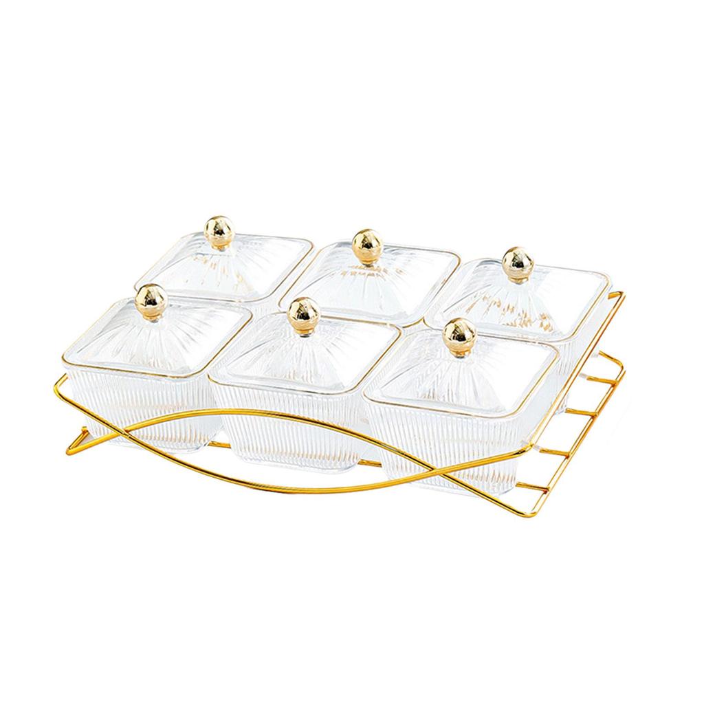 Nut and Candy Serving Tray with Lid Nordic Serving Platter 6 Snack Serving Bowls for Nuts Home Appetizer Kitchen Wedding