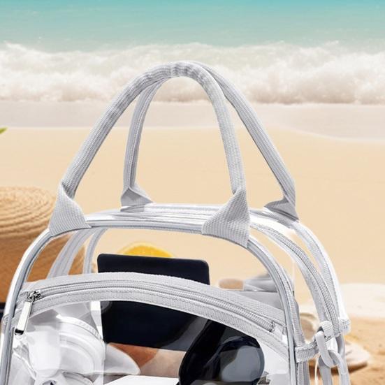 Transparent Handbag Clear Crossbody Tote with Adjustable Strap Large Capacity Waterproof Shoulder