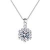 S925 Sterling Silver Moissanite Snowflake Pendant Necklace - Women's Luxurious Non-fading Clavicle Chain.