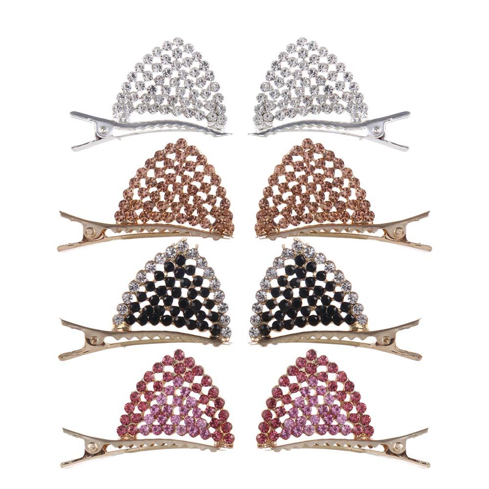 Princess Shiny Woman Girls Hair Accessories Cat Ears Hair Clips Duckbill Clip Crystal Barrettes