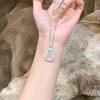 Women's Retro Light Luxury Chalcedony Gourd Pendant Necklace - New Chinese Style for Girlfriend
