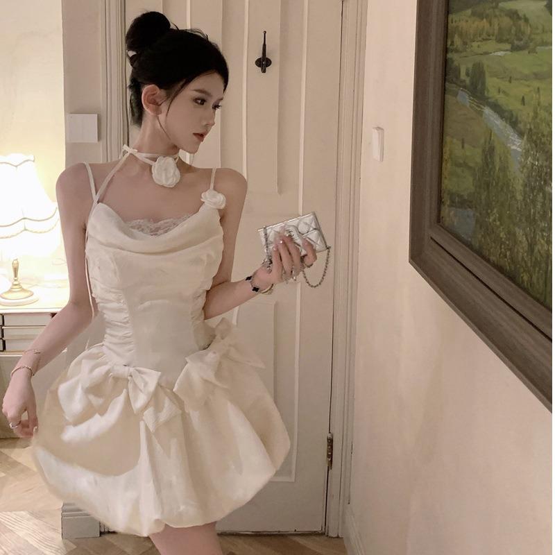 Princess on The Run Flower Suspender Dress Fairy Waist Dress Birthday Dress Premium Sense